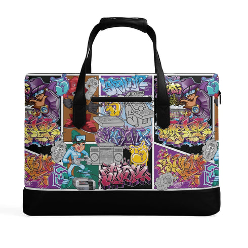 Executive Luxurious Leather Waterproof Bag feat Comic Stykonz 1 Graffiti - Stykonz Graffiti Streetwear