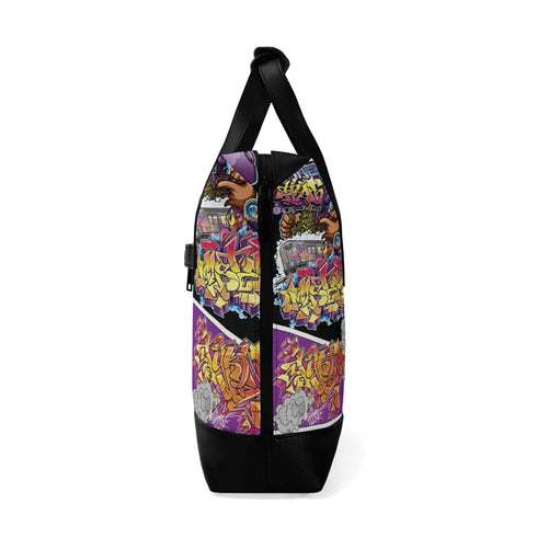 Executive Luxurious Leather Waterproof Bag feat Comic Stykonz 1 Graffiti - Stykonz Graffiti Streetwear
