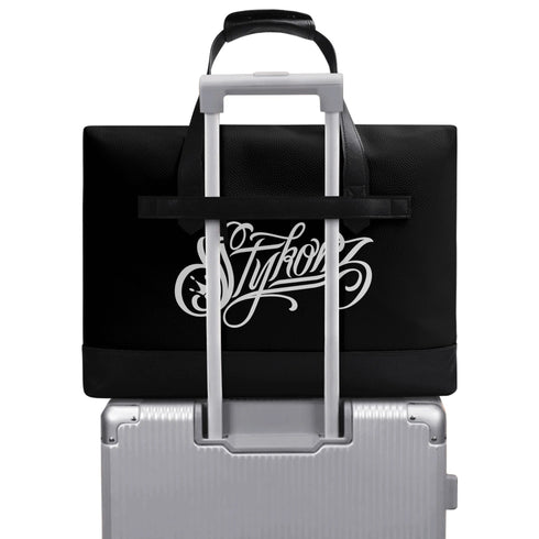 Executive Luxurious Leather Waterproof Bag feat Scriptkonz Stykonz BW Graffiti - Stykonz Graffiti Streetwear
