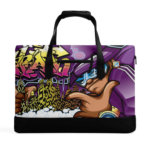 Executive Luxurious Leather Waterproof Bag feat The Train Master Graffiti - Stykonz Graffiti Streetwear