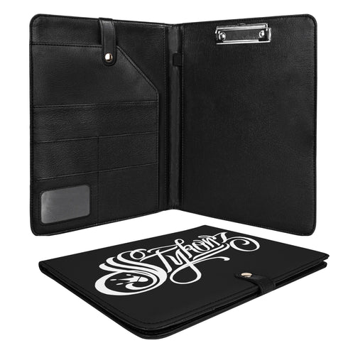 Foldable Leather Portfolio Organizer feat Scriptkonz Stykonz Graffiti BW - Stykonz Graffiti Streetwear