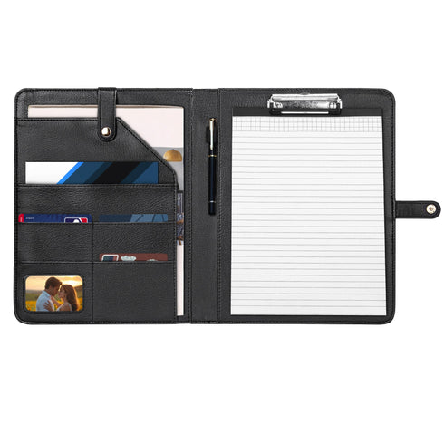 Foldable Leather Portfolio Organizer with Clipboard feat Purple Wildstyle Graffiti - Stykonz Graffiti Streetwear