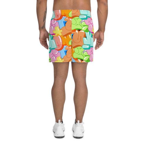 Graffiti Athletic Long Shorts – Black Candy | Hip - Hop Streetwear Shorts - Stykonz Graffiti Streetwear