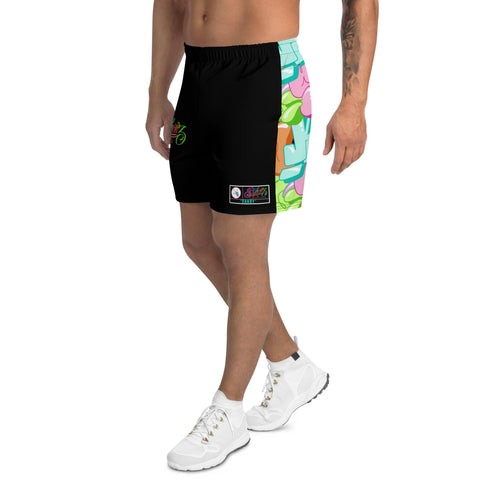 Graffiti Athletic Long Shorts – Black Candy | Hip - Hop Streetwear Shorts - Stykonz Graffiti Streetwear