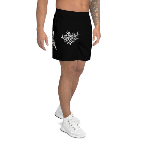 Graffiti Athletic Long Shorts – Black Style Master Tag | Hip - Hop Streetwear Shorts - Stykonz Graffiti Streetwear