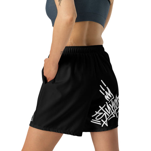 Graffiti Athletic Long Shorts – Black Style Master Tag | Hip - Hop Streetwear Shorts - Stykonz Graffiti Streetwear