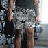 Graffiti Athletic Long Shorts – B&W Comic Stykonz 1 | Hip - Hop Streetwear Shorts - Stykonz Graffiti Streetwear