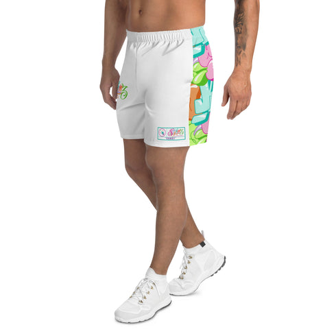 Graffiti Athletic Long Shorts – Candy | Hip - Hop Streetwear Shorts - Stykonz Graffiti Streetwear
