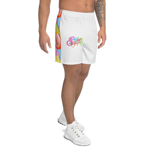 Graffiti Athletic Long Shorts – Candy | Hip - Hop Streetwear Shorts - Stykonz Graffiti Streetwear