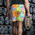 Graffiti Athletic Long Shorts – Candy | Hip - Hop Streetwear Shorts - Stykonz Graffiti Streetwear