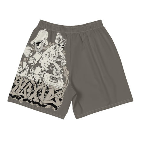 Graffiti Athletic Long Shorts – Chromium | Hip - Hop Streetwear Shorts - Stykonz Graffiti Streetwear