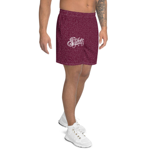 Graffiti Athletic Long Shorts – feat Black Cherry | Hip - Hop Streetwear Shorts - Stykonz Graffiti Streetwear