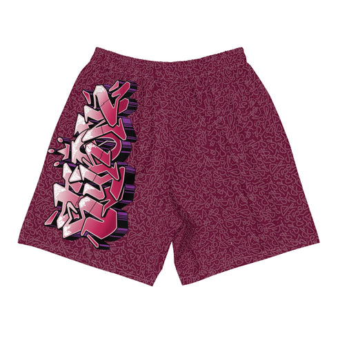 Graffiti Athletic Long Shorts – feat Black Cherry | Hip - Hop Streetwear Shorts - Stykonz Graffiti Streetwear