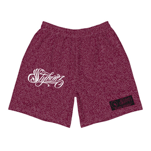 Graffiti Athletic Long Shorts – feat Black Cherry | Hip - Hop Streetwear Shorts - Stykonz Graffiti Streetwear