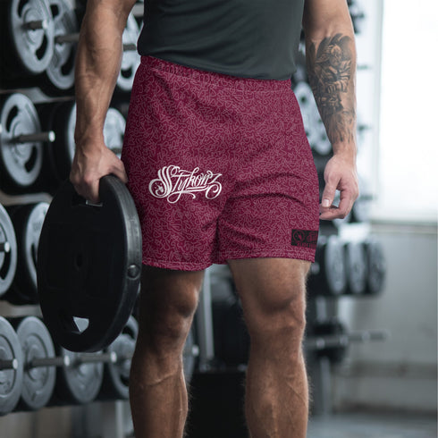 Graffiti Athletic Long Shorts – feat Black Cherry | Hip - Hop Streetwear Shorts - Stykonz Graffiti Streetwear