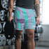 Graffiti Athletic Long Shorts – feat Stykonz Candy Turquoise Tag | Hip - Hop Streetwear Shorts - Stykonz Graffiti Streetwear