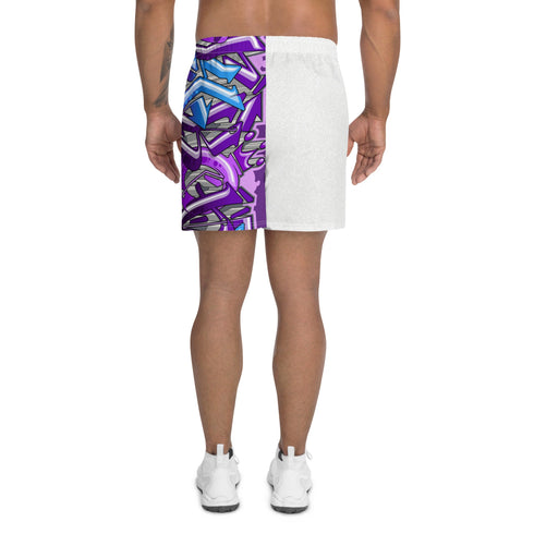 Graffiti Athletic Long Shorts – feat Stykonz Purple Wildstyle | Hip - Hop Streetwear Shorts - Stykonz Graffiti Streetwear