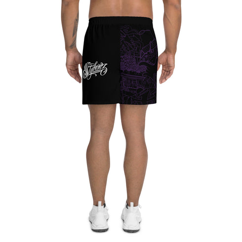 Graffiti Athletic Long Shorts – feat The Train Master Black | Hip - Hop Streetwear Shorts - Stykonz Graffiti Streetwear