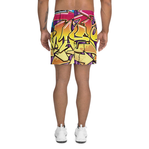 Graffiti Athletic Long Shorts – feat The Train Master NY Wildstyle | Hip - Hop Streetwear Shorts - Stykonz Graffiti Streetwear