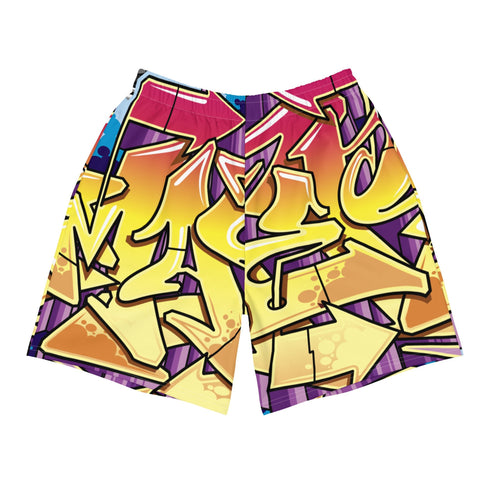 Graffiti Athletic Long Shorts – feat The Train Master NY Wildstyle | Hip - Hop Streetwear Shorts - Stykonz Graffiti Streetwear