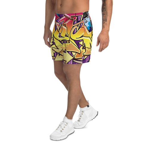 Graffiti Athletic Long Shorts – feat The Train Master NY Wildstyle | Hip - Hop Streetwear Shorts - Stykonz Graffiti Streetwear