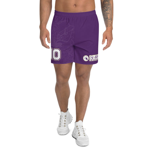 Graffiti Athletic Long Shorts – feat The Train Master Purple | Hip - Hop Streetwear Shorts - Stykonz Graffiti Streetwear