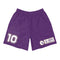 Graffiti Athletic Long Shorts – feat The Train Master Purple | Hip - Hop Streetwear Shorts - Stykonz Graffiti Streetwear