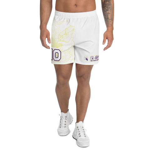 Graffiti Athletic Long Shorts – feat The Train Master White | Hip - Hop Streetwear Shorts - Stykonz Graffiti Streetwear