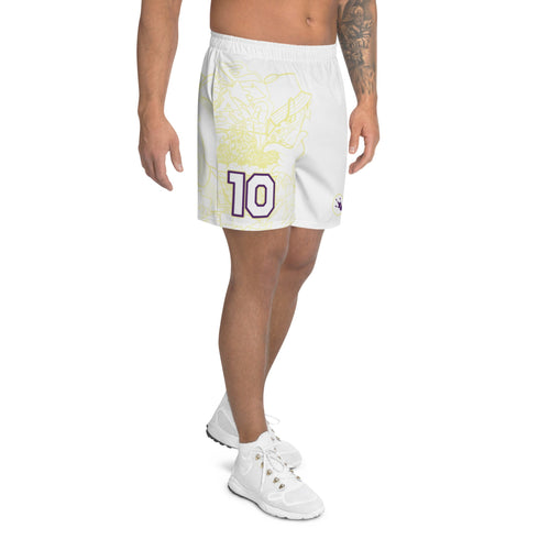 Graffiti Athletic Long Shorts – feat The Train Master White | Hip - Hop Streetwear Shorts - Stykonz Graffiti Streetwear
