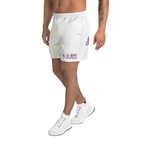 Graffiti Athletic Long Shorts – feat The Train Master White | Hip - Hop Streetwear Shorts - Stykonz Graffiti Streetwear