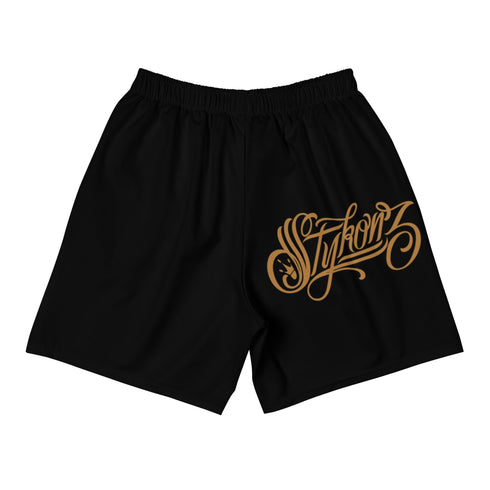 Graffiti Athletic Long Shorts – Gold Scriptkonz | Hip - Hop Streetwear Shorts - Stykonz Graffiti Streetwear