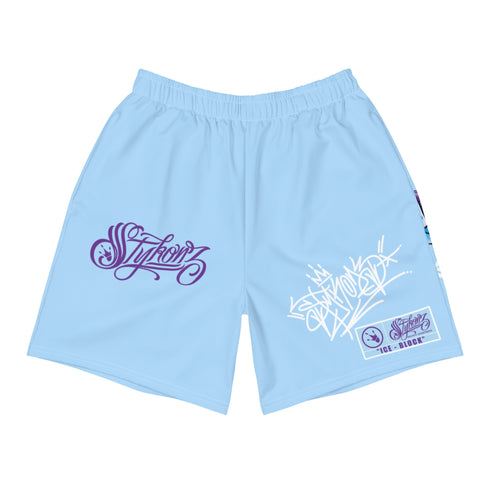Graffiti Athletic Long Shorts – Ice Block | Hip - Hop Streetwear Shorts - Stykonz Graffiti Streetwear