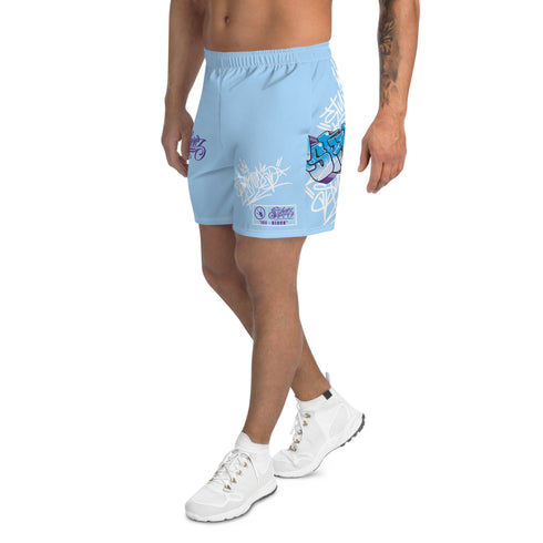 Graffiti Athletic Long Shorts – Ice Block | Hip - Hop Streetwear Shorts - Stykonz Graffiti Streetwear