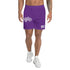 Graffiti Athletic Long Shorts - Stykonz Purple and White Throwup Script | Hip - Hop Streetwear Shorts - Stykonz Graffiti Streetwear