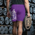 Graffiti Athletic Long Shorts - Stykonz Purple and White Throwup Script | Hip - Hop Streetwear Shorts - Stykonz Graffiti Streetwear