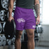 Graffiti Athletic Long Shorts - Stykonz Purple and White Throwup Script | Hip - Hop Streetwear Shorts - Stykonz Graffiti Streetwear