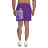 Graffiti Athletic Long Shorts - Stykonz Purple and White Throwup Script | Hip - Hop Streetwear Shorts - Stykonz Graffiti Streetwear