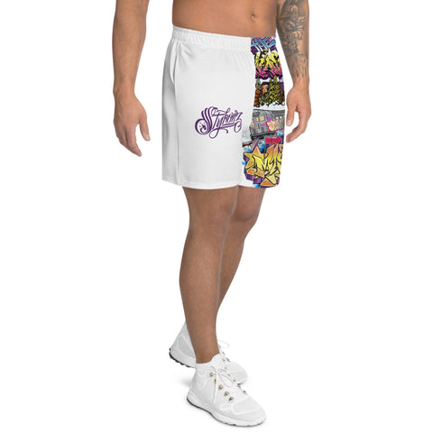 Graffiti Athletic Long Shorts – The Train Master NY Wildstyle | Hip - Hop Streetwear Shorts - Stykonz Graffiti Streetwear