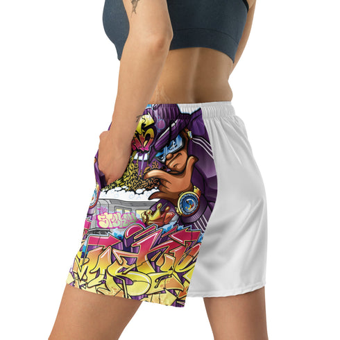 Graffiti Athletic Long Shorts – The Train Master NY Wildstyle | Hip - Hop Streetwear Shorts - Stykonz Graffiti Streetwear
