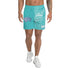 Graffiti Athletic Long Shorts – Turquoise Mix Script | Hip - Hop Streetwear Shorts - Stykonz Graffiti Streetwear