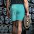 Graffiti Athletic Long Shorts – Turquoise Mix Script | Hip - Hop Streetwear Shorts - Stykonz Graffiti Streetwear