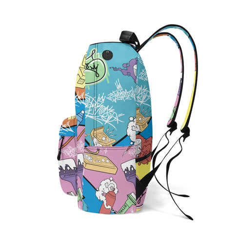 Graffiti Backpack 17 Inch Twill Leather feat 90’s Elements | Hip - Hop Streetwear Bag - Stykonz Graffiti Streetwear