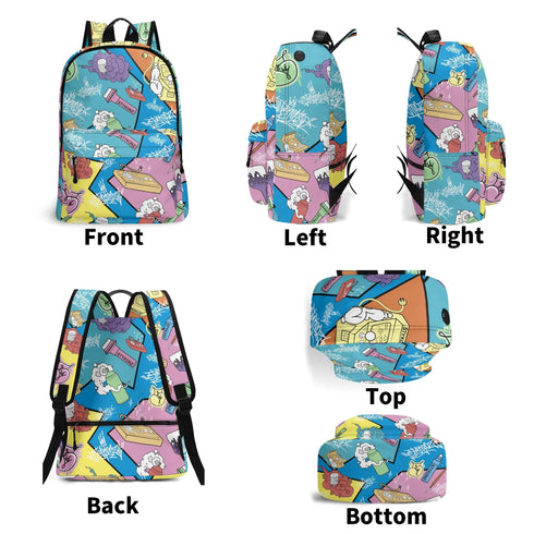 Graffiti Backpack 17 Inch Twill Leather feat 90’s Elements | Hip - Hop Streetwear Bag - Stykonz Graffiti Streetwear