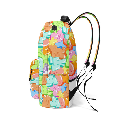 Graffiti Backpack 17 Inch Twill Leather feat Candy | Hip - Hop Streetwear Bag - Stykonz Graffiti Streetwear