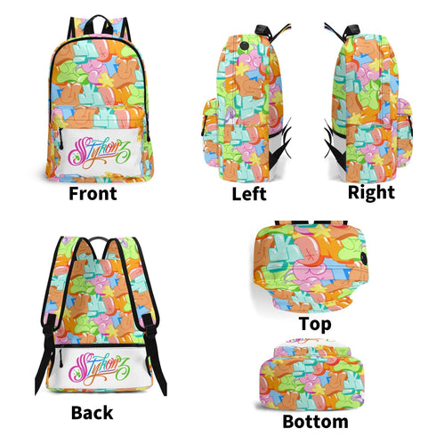 Graffiti Backpack 17 Inch Twill Leather feat Candy | Hip - Hop Streetwear Bag - Stykonz Graffiti Streetwear