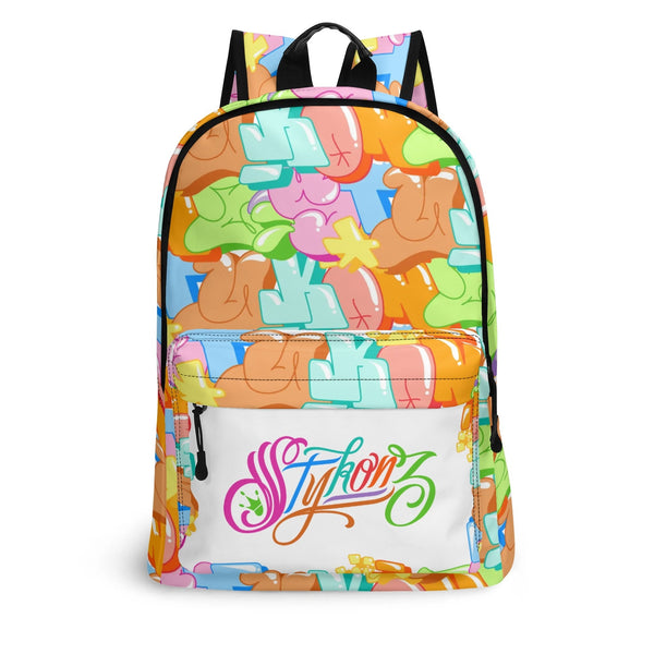 Graffiti Backpack 17 Inch Twill Leather feat Candy | Hip - Hop Streetwear Bag - Stykonz Graffiti Streetwear