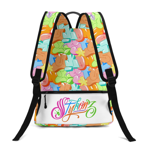 Graffiti Backpack 17 Inch Twill Leather feat Candy | Hip - Hop Streetwear Bag - Stykonz Graffiti Streetwear