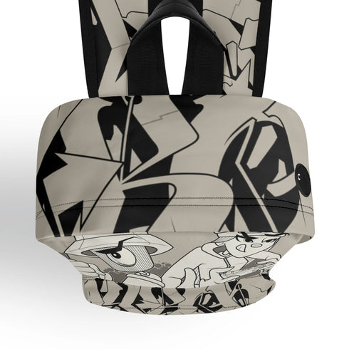 Graffiti Backpack 17 Inch Twill Leather feat Chromium | Hip - Hop Streetwear Bag - Stykonz Graffiti Streetwear