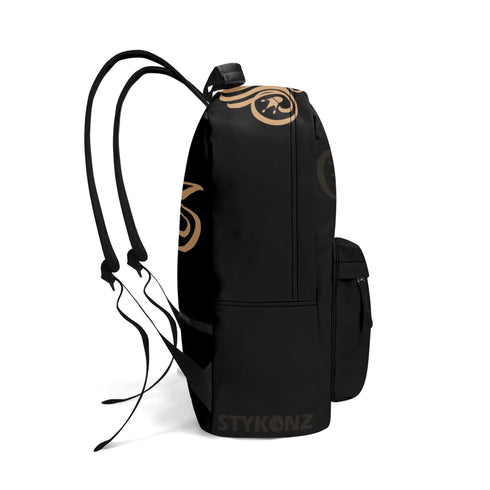Graffiti Backpack 17 Inch Twill Leather feat Gold Scriptkonz | Hip - Hop Streetwear Bag - Stykonz Graffiti Streetwear
