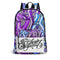 Graffiti Backpack 17 Inch Twill Leather feat Purple Wildstyle | Hip - Hop Streetwear Bag - Stykonz Graffiti Streetwear